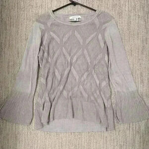 Large foxcroft gray bell sleeve heavy long sleeve